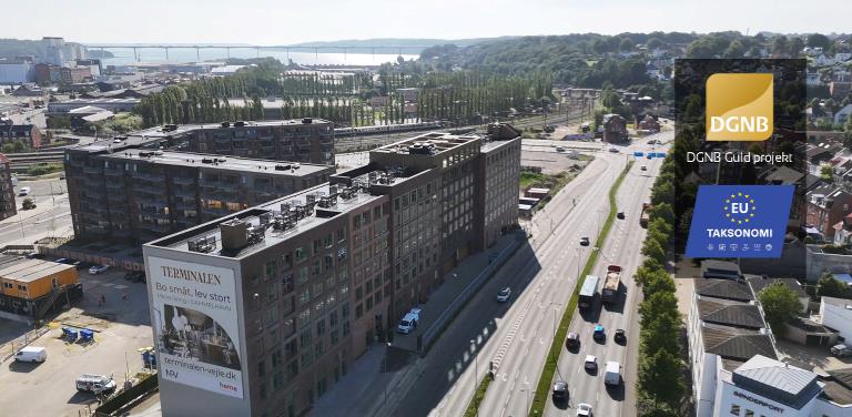 Gammelhavn i Vejle med udsigt til Vejle fjord.